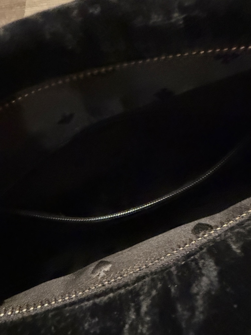 kate spade Black Velvet Shoulder Bag with Gold Logo - Picture 5 of 9